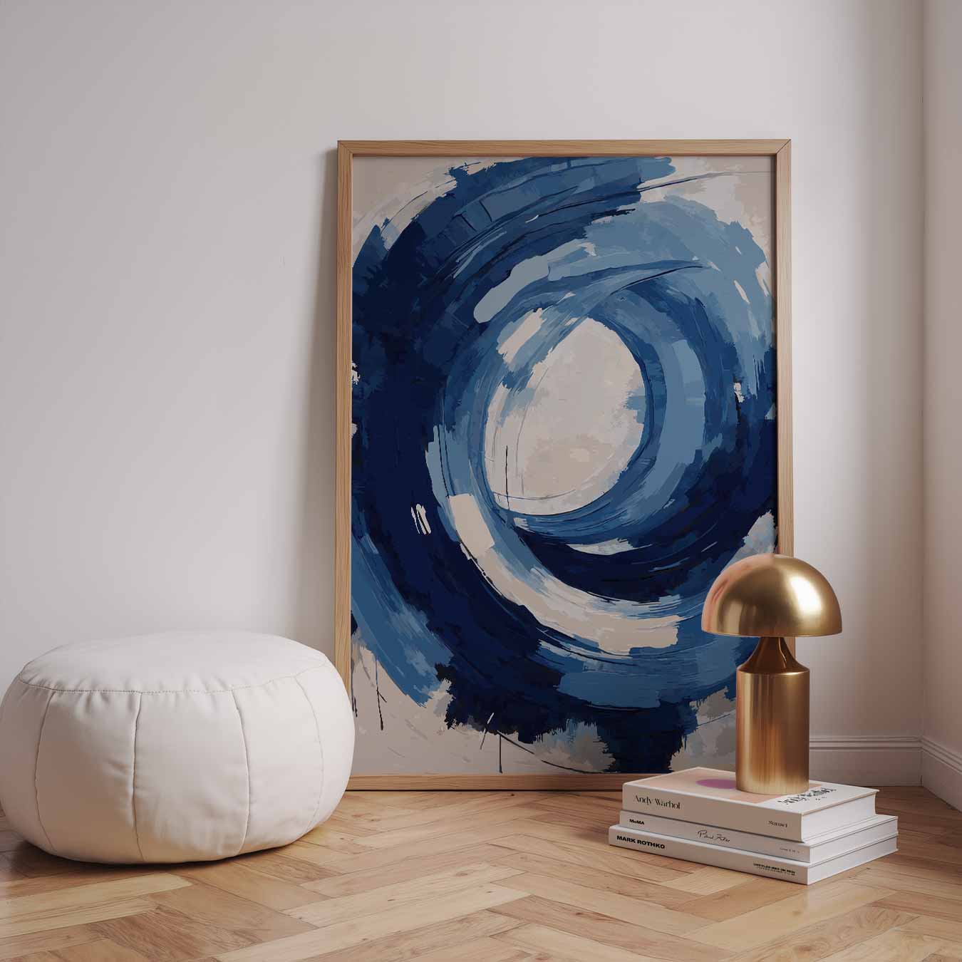 Abstracte Blauwe Cirkel Poster-WallArtistic