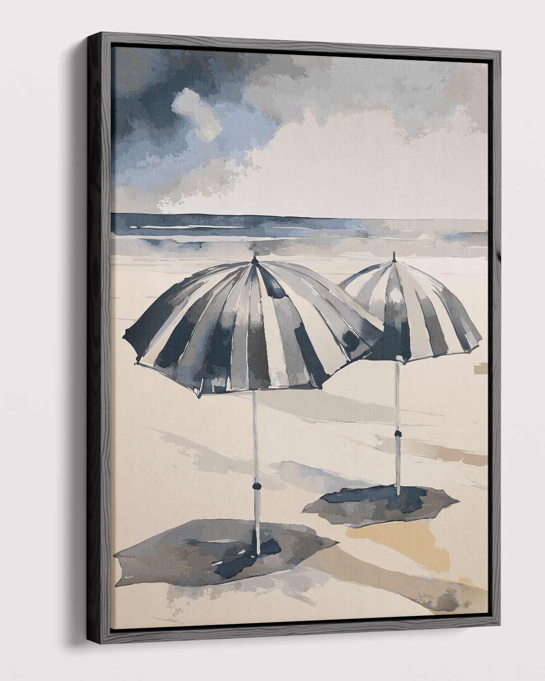 Strandparadijs Met Paraplu's Kunstwerk-canvas-dibond-plexiglas-wanddecoratie-WallArtistic