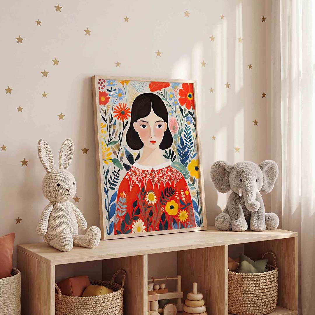 Vrouw met bloemen Poster