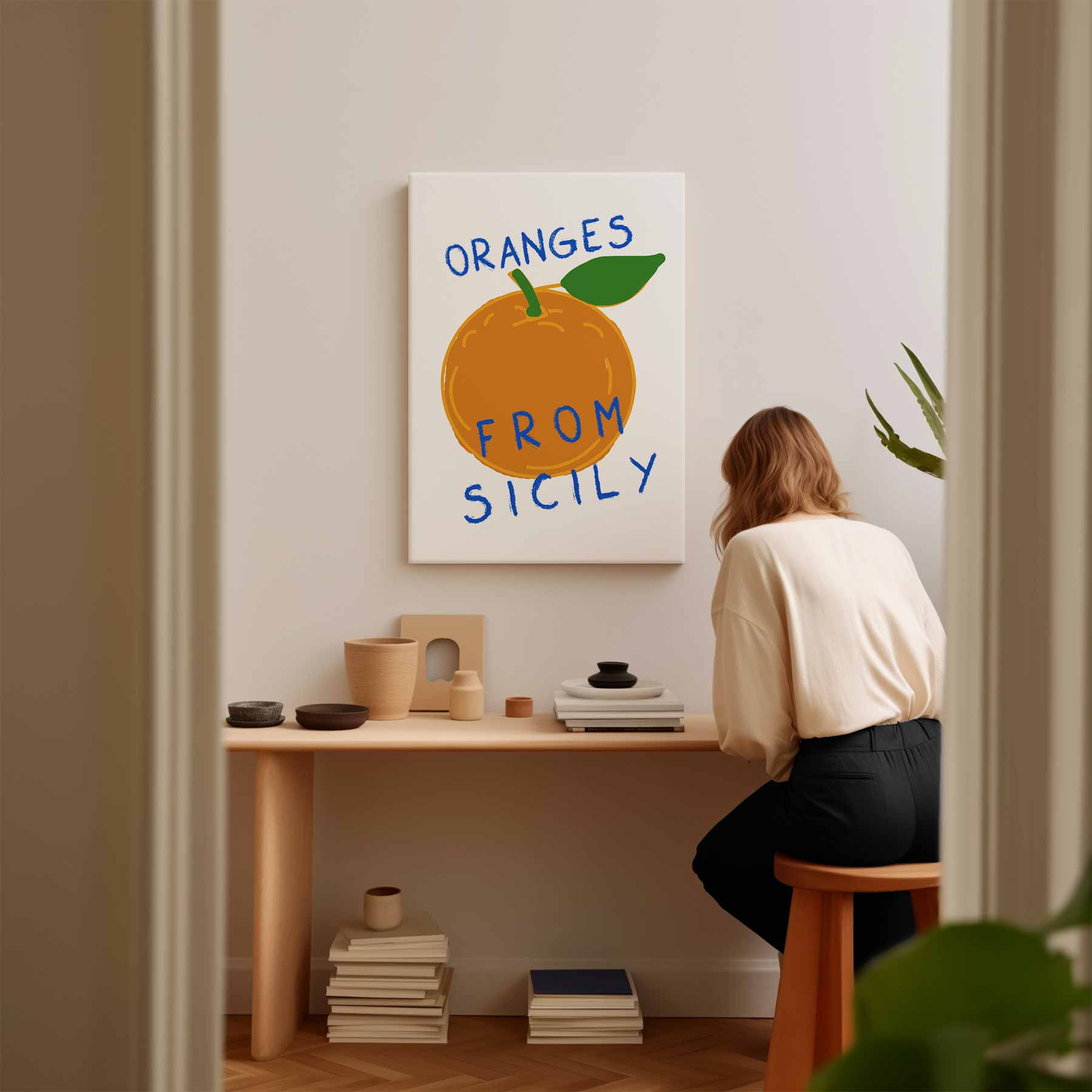 Zonnige Sicilië Sinaasappelprint Kunstwerk-canvas-dibond-plexiglas-wanddecoratie-WallArtistic