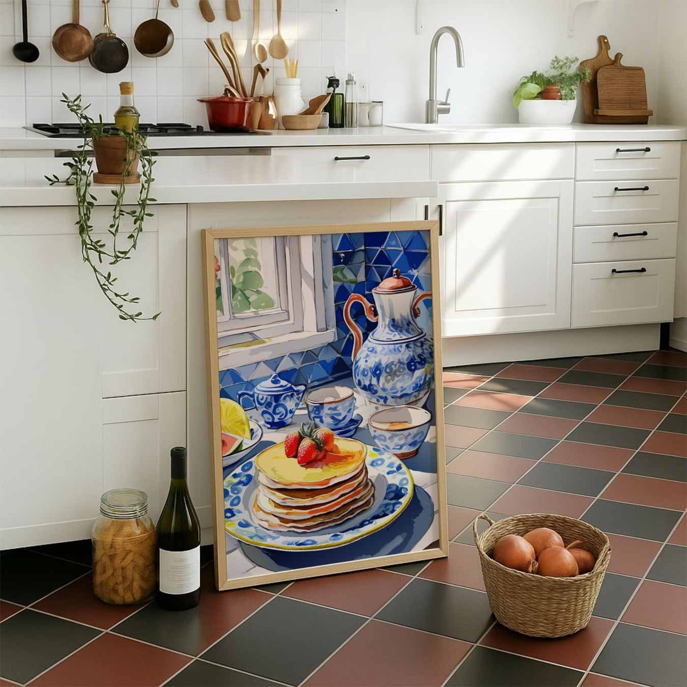 Ontbijt in Blauw Poster-WallArtistic