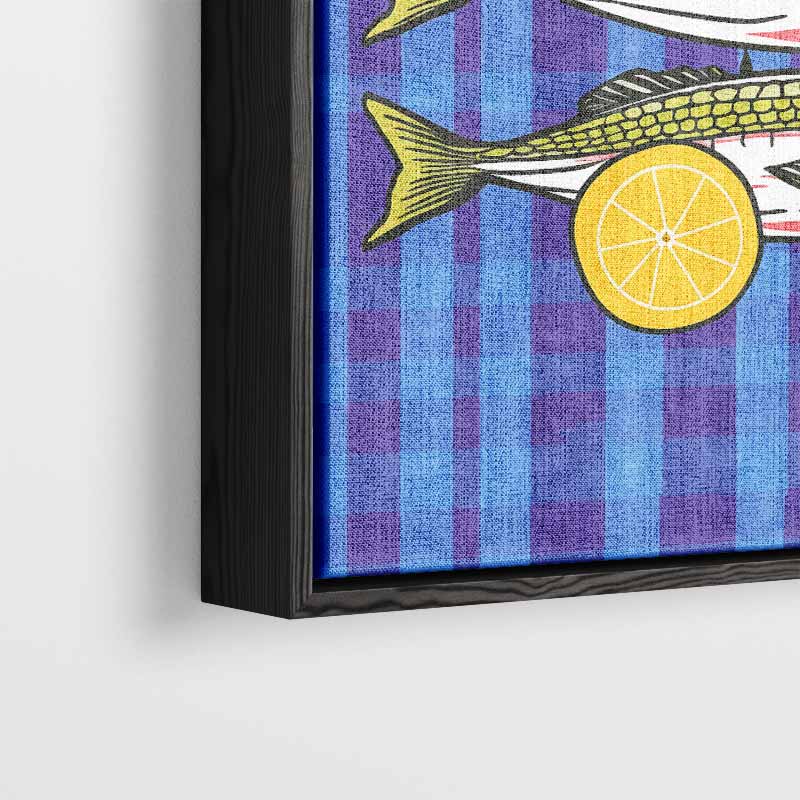Vrolijke Vissen Met Citroen Kunstwerk-canvas-dibond-plexiglas-wanddecoratie-WallArtistic