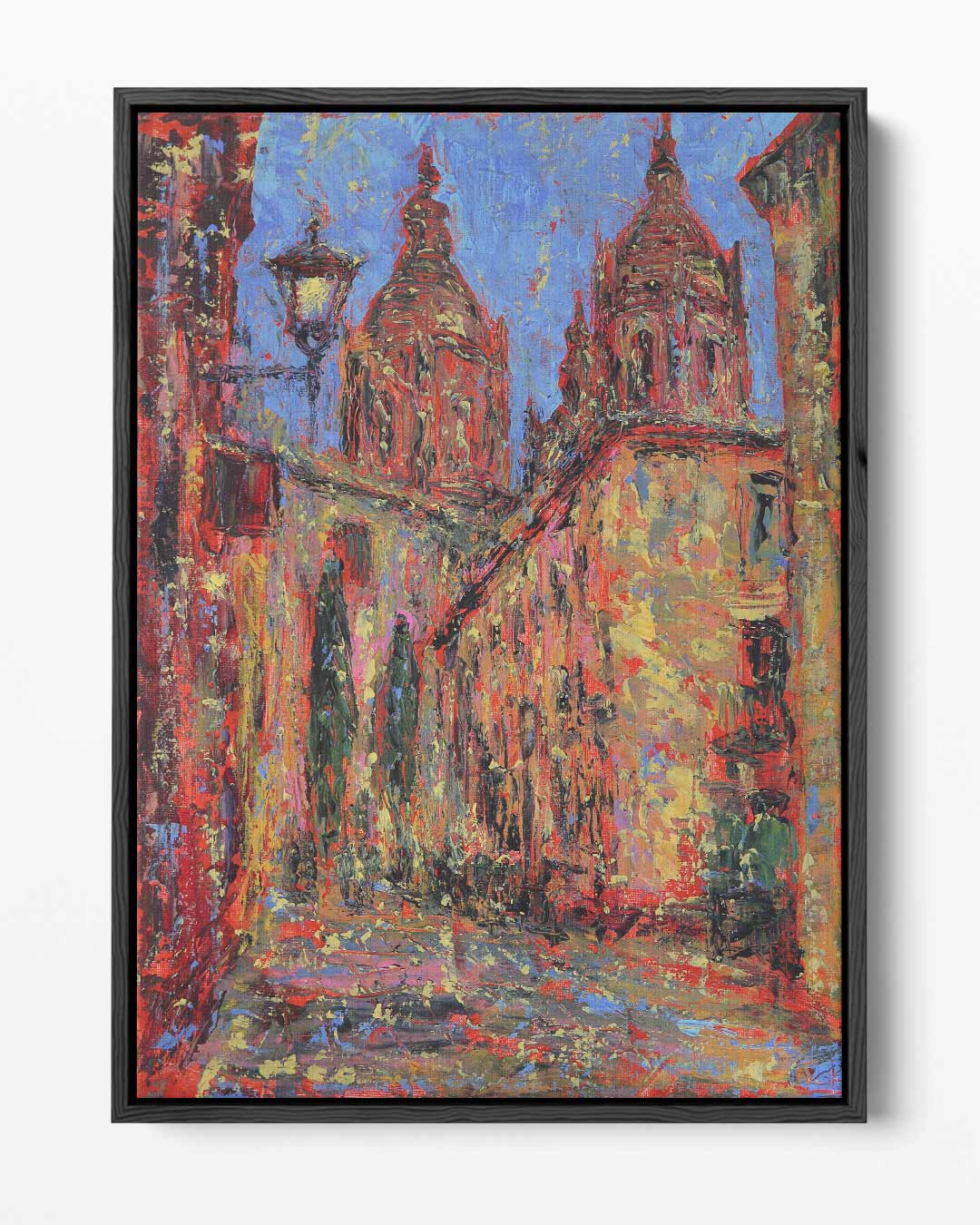 Kleurrijke Stadsstraat Kunstwerk-canvas-dibond-plexiglas-wanddecoratie-WallArtistic