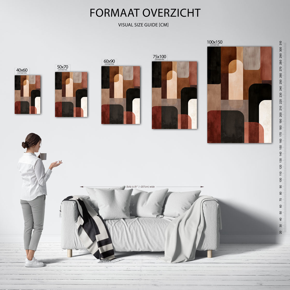Geometrische vormen compositie Kunstwerk
