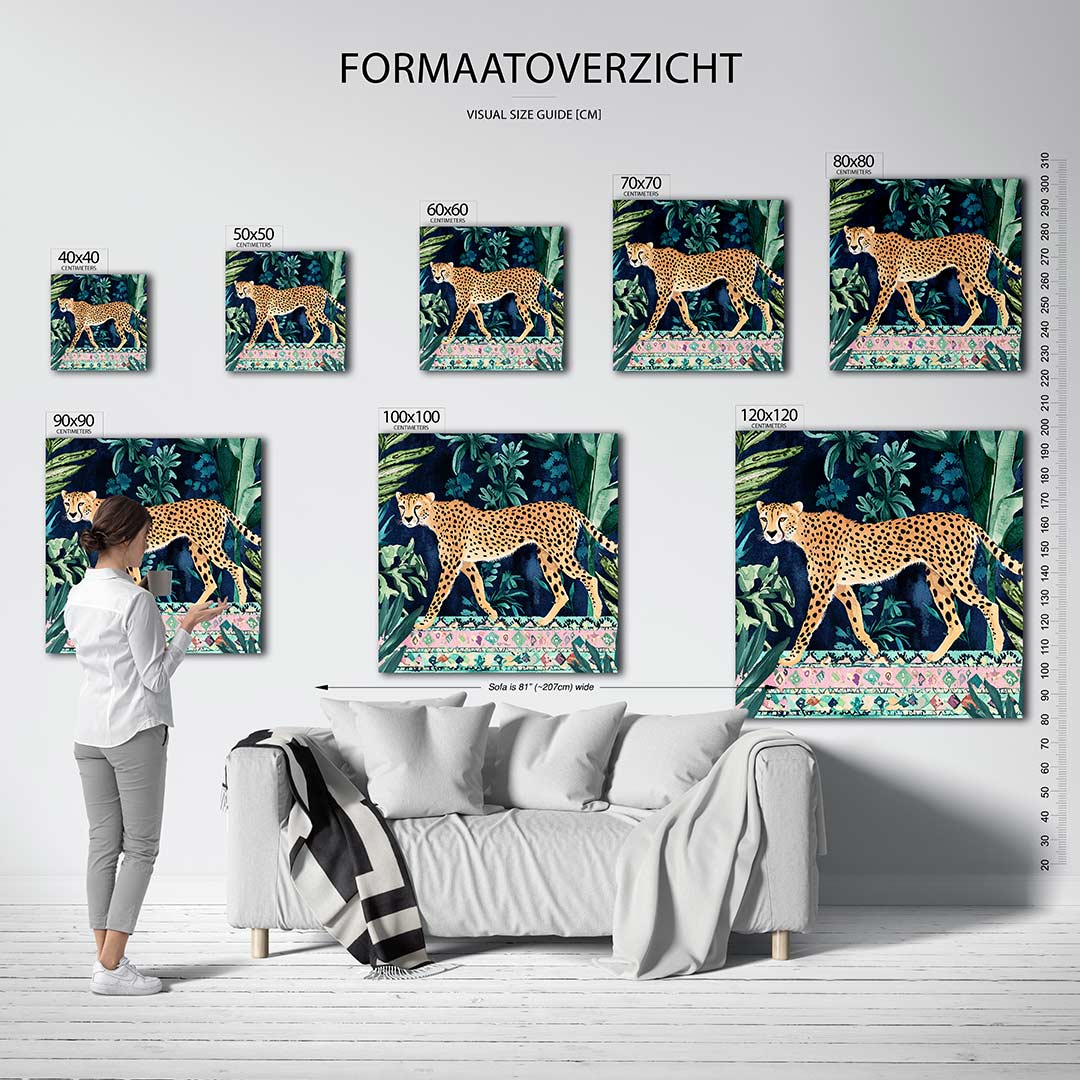 Luipaard in jungle Kunstwerk
