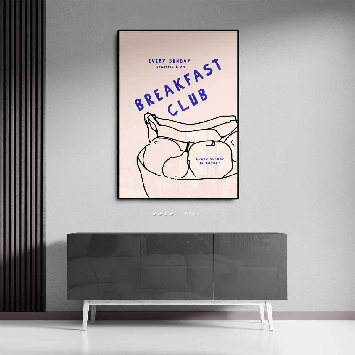 Breakfast Club Illustratie Kunstwerk-canvas-dibond-plexiglas-wanddecoratie-WallArtistic