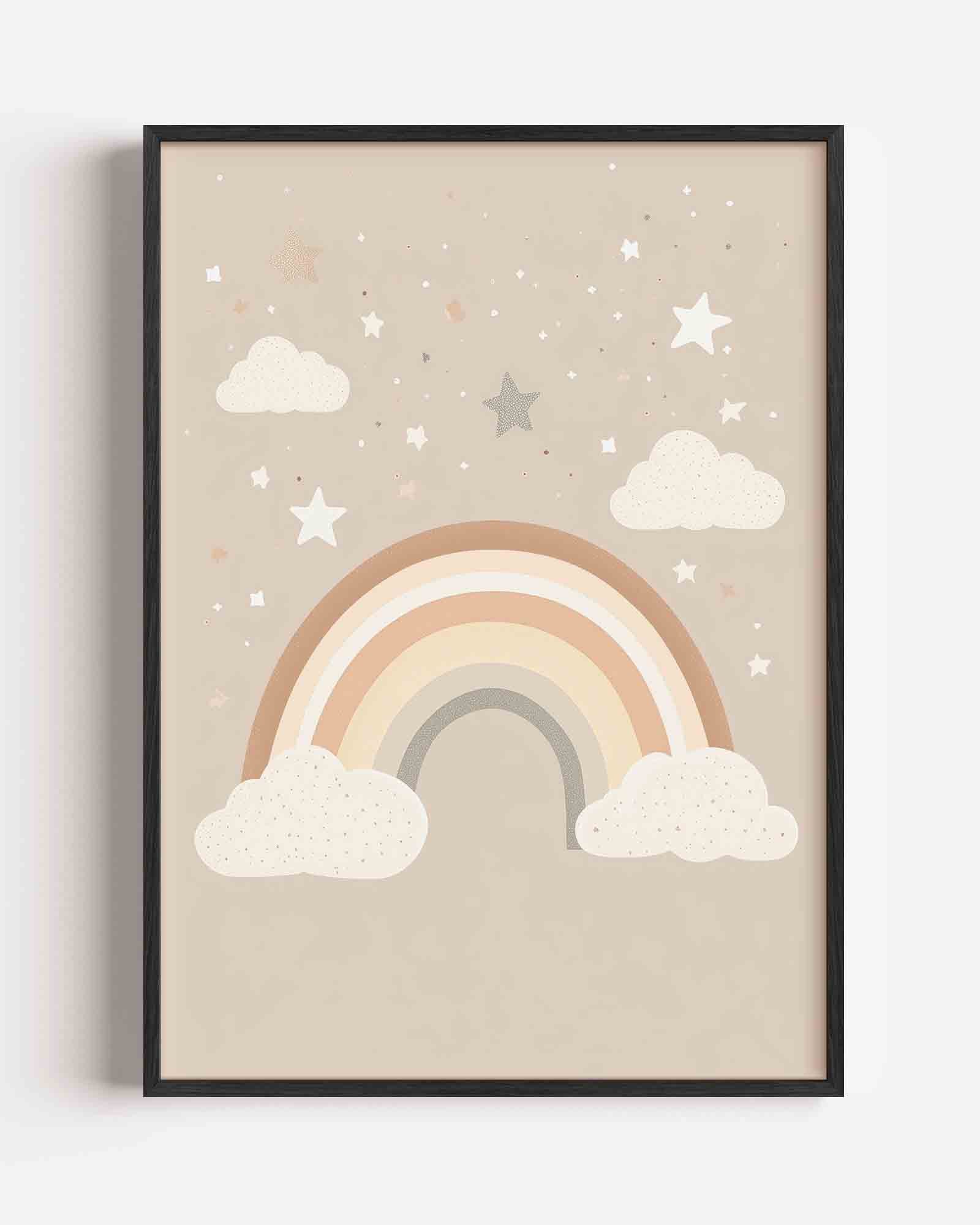 Regenboog en sterren Poster