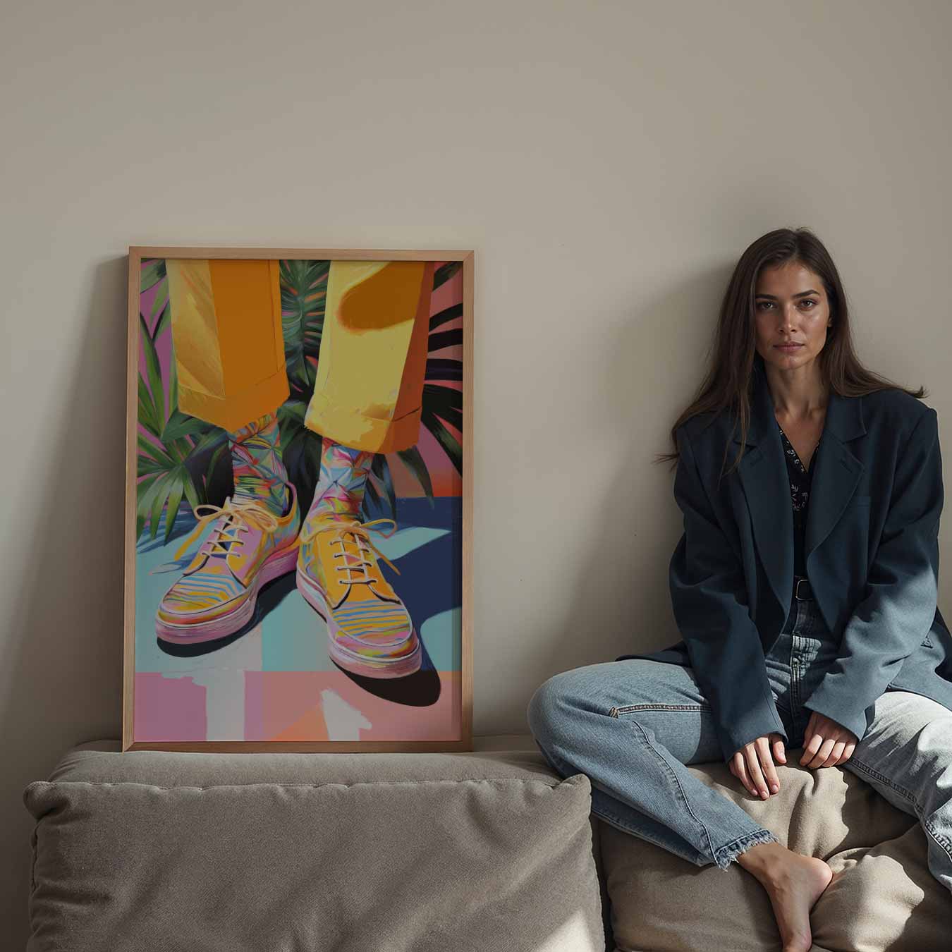 Kleurrijke Tropische Sneaker Vibes Poster