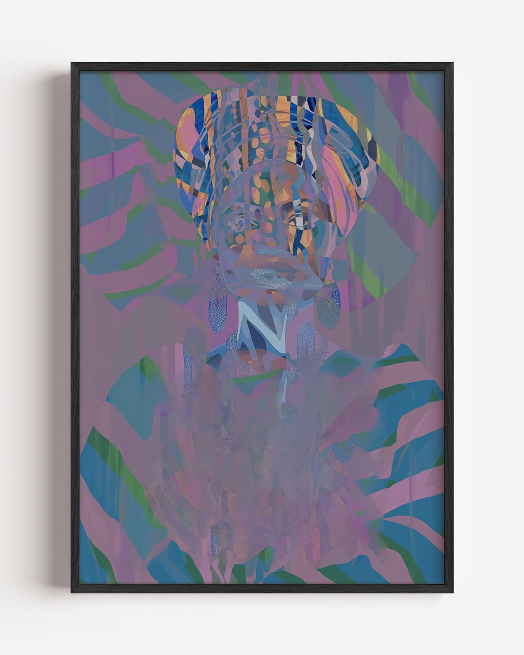 Abstracte Kleurexplosie Portretposter-WallArtistic