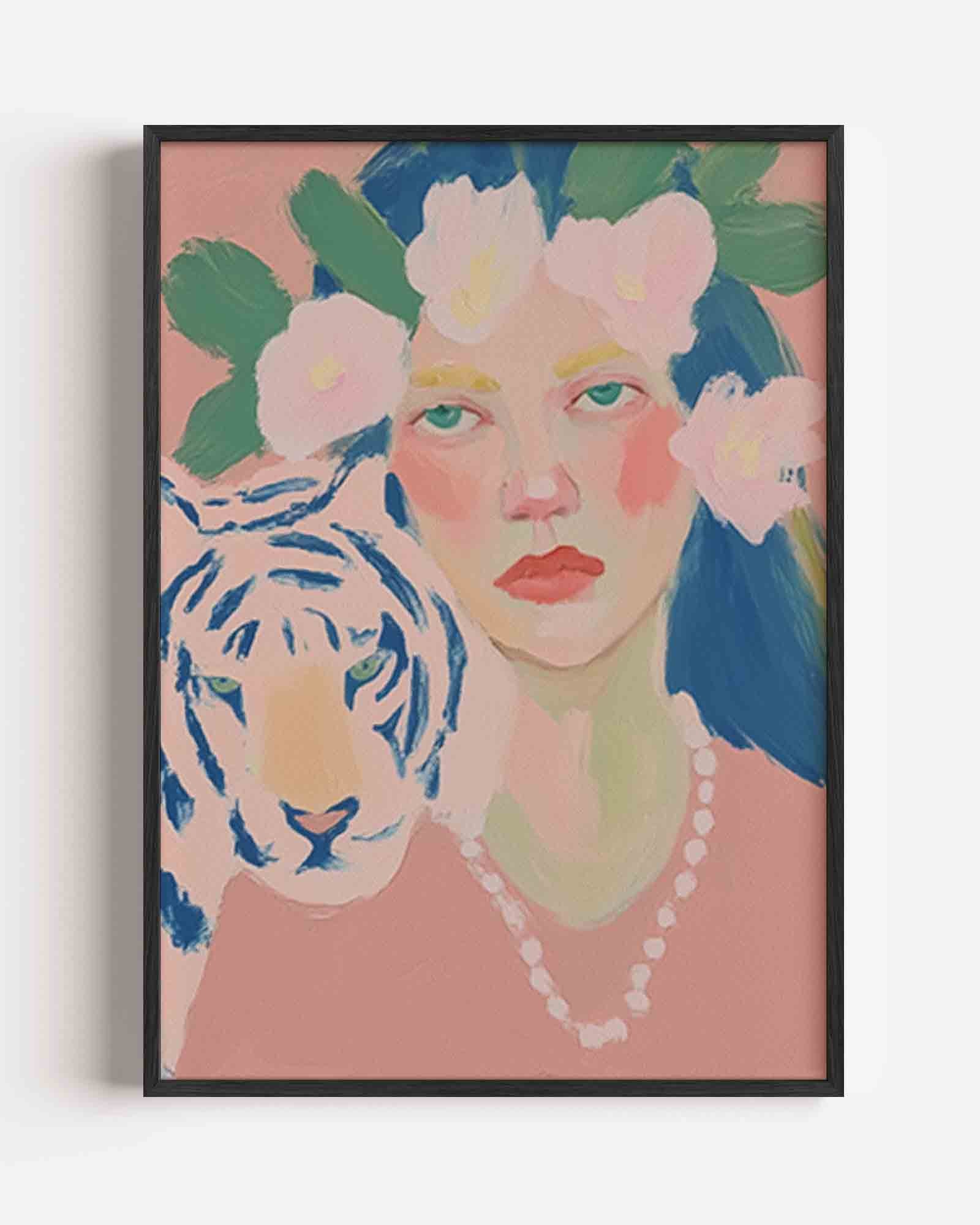 Vrouw met tijger Poster