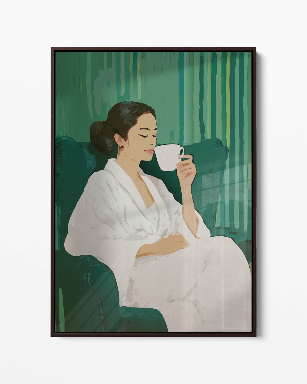 Ontspanning in Groen Kunstwerk-canvas-dibond-plexiglas-wanddecoratie-WallArtistic