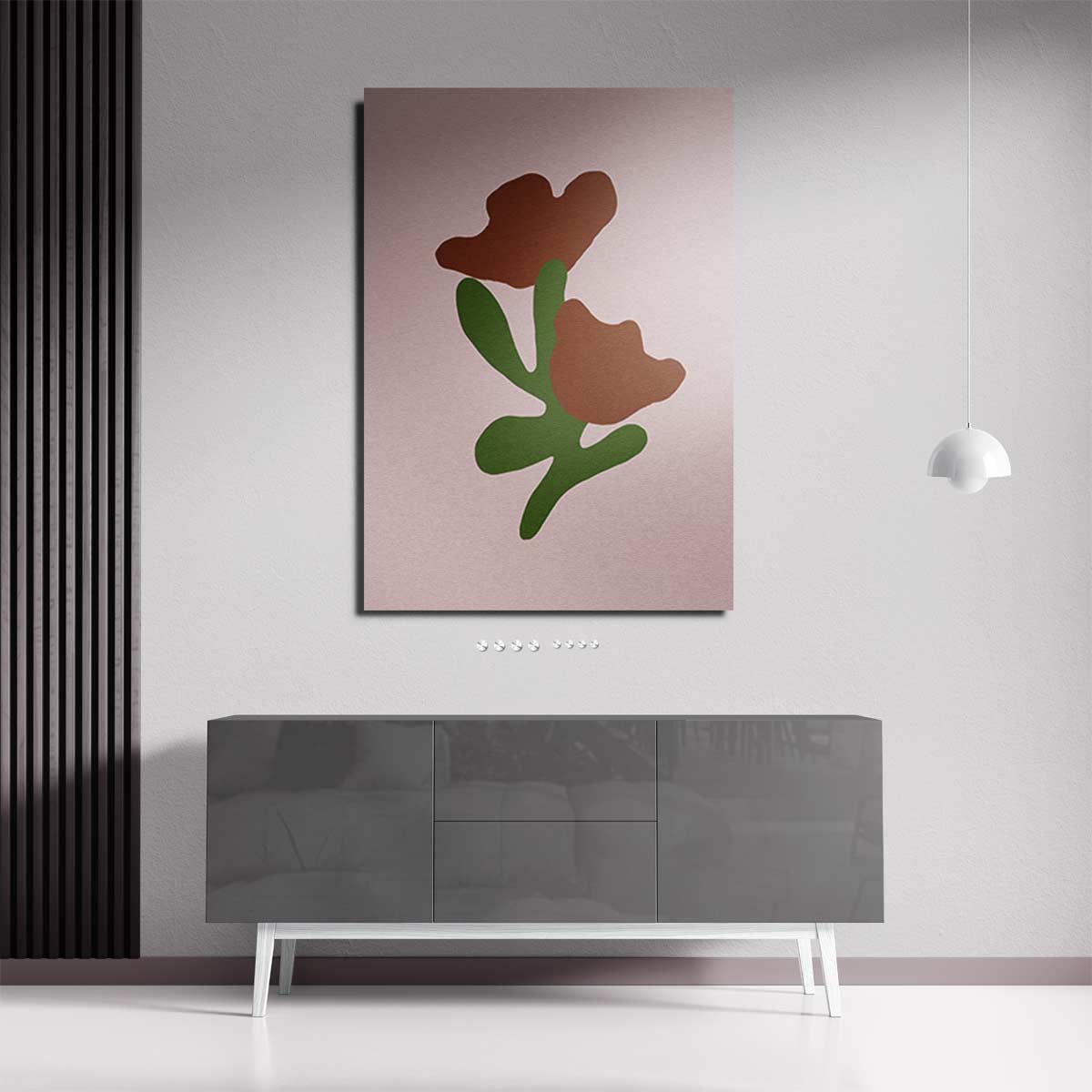 Bloemen in Abstracte Vormen Kunstwerk-canvas-dibond-plexiglas-wanddecoratie-WallArtistic