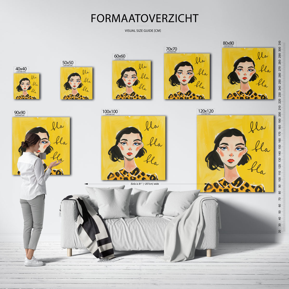 Vrouw met luipaardprint Poster