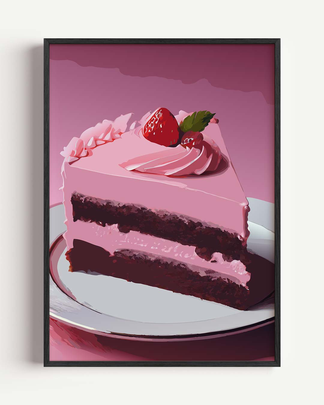 Zoete Verleiding Aardbeien Taart Poster-WallArtistic