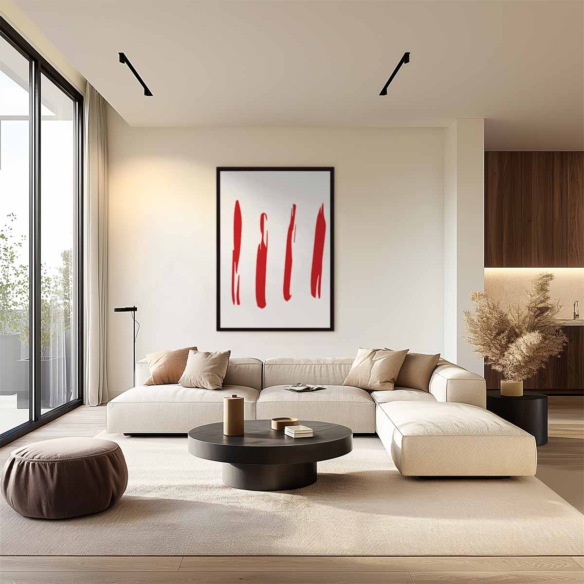 Dynamisch Rood Kunstwerk-canvas-dibond-plexiglas-wanddecoratie-WallArtistic