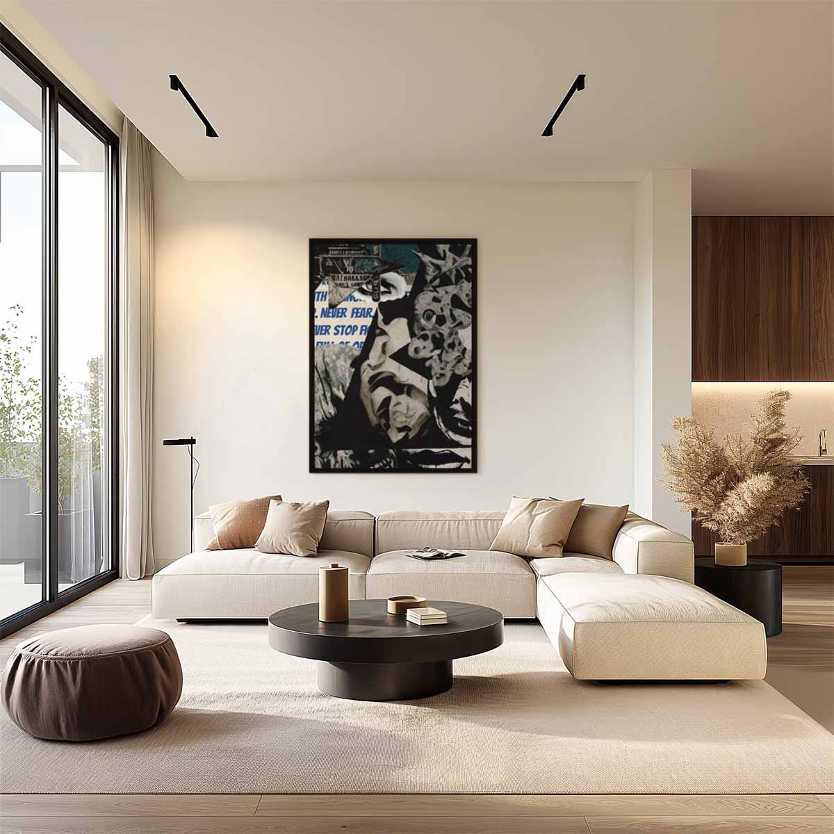 Dynamische Duistere Collage Kunstwerk-canvas-dibond-plexiglas-wanddecoratie-WallArtistic
