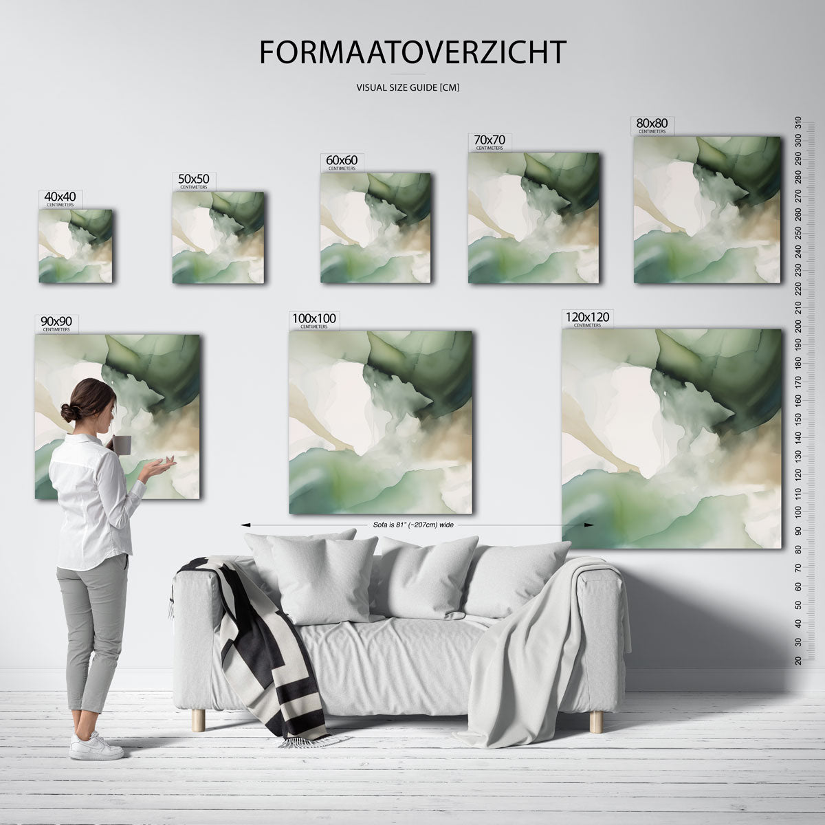 Abstracte groene vormen Poster