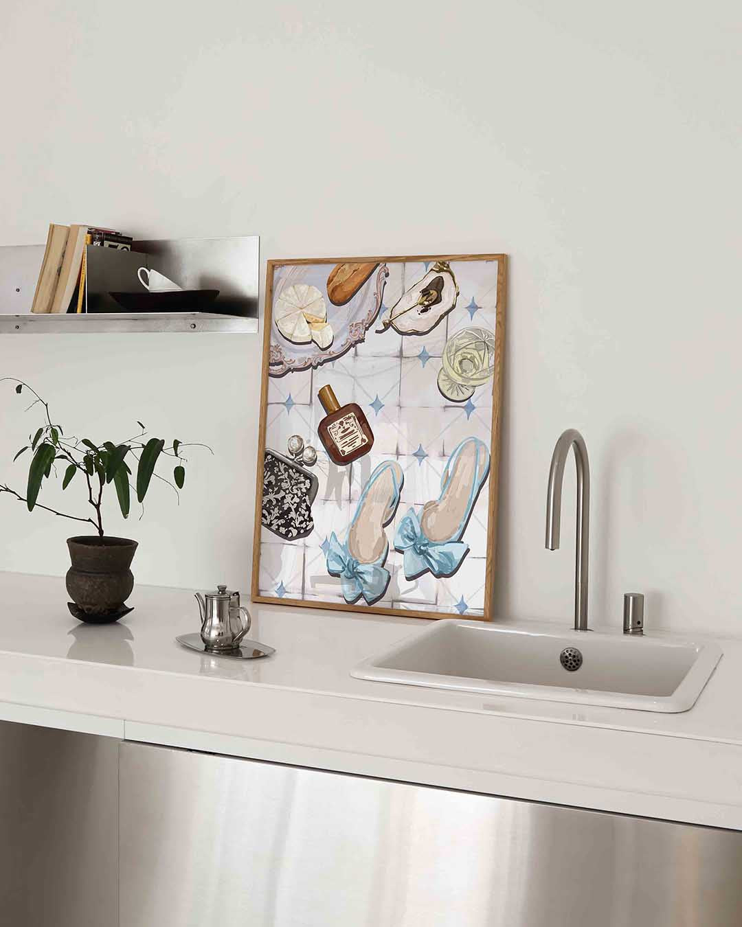Stilleven met schoenen en accessoires Poster
