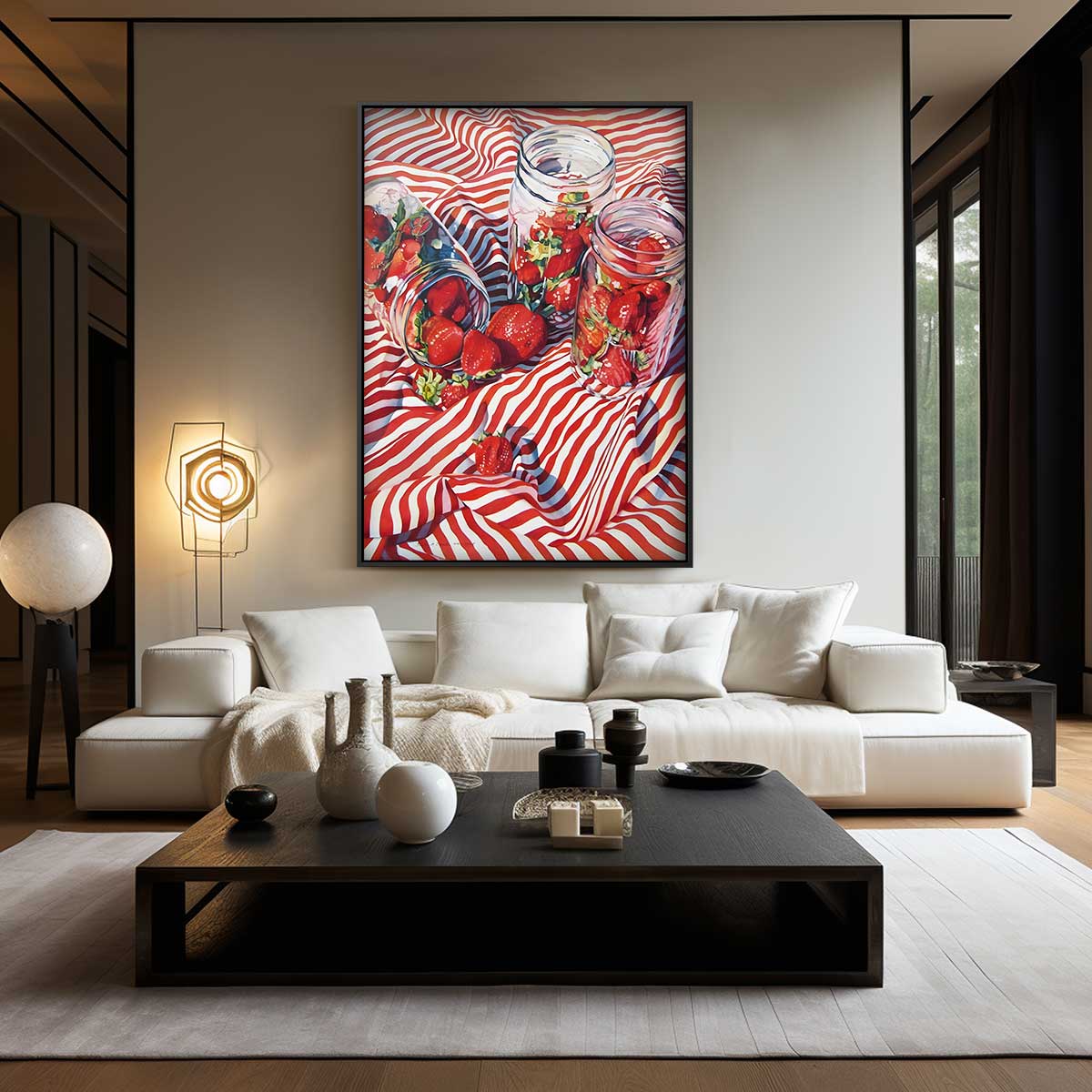 Zomerse Aardbeien in Potten Kunstwerk-canvas-dibond-plexiglas-wanddecoratie-WallArtistic