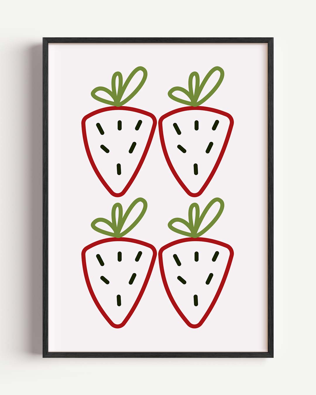 Vrolijke Aardbei Illustratie Poster-WallArtistic