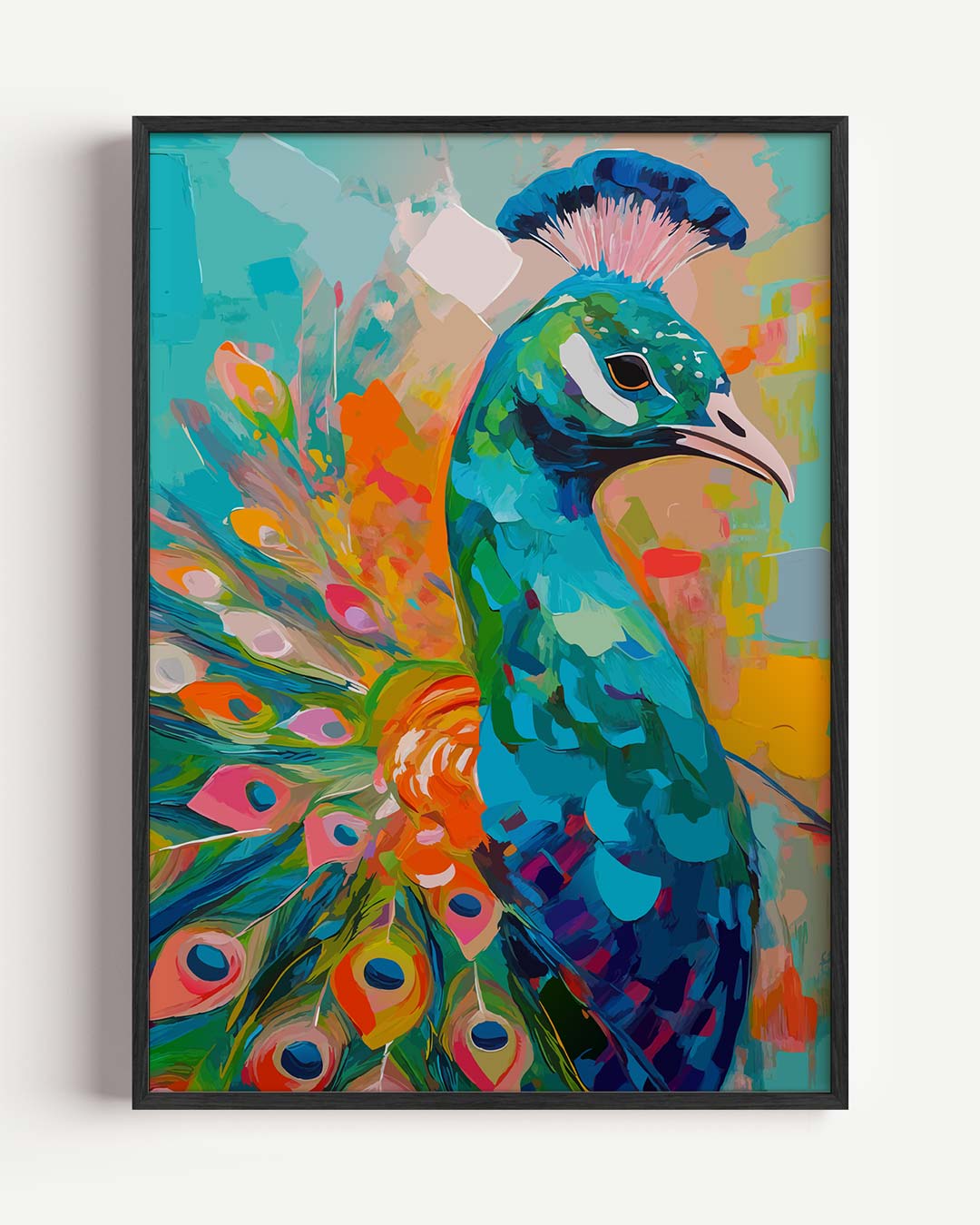 Kleurrijke Pauw Inspiratie Poster-WallArtistic