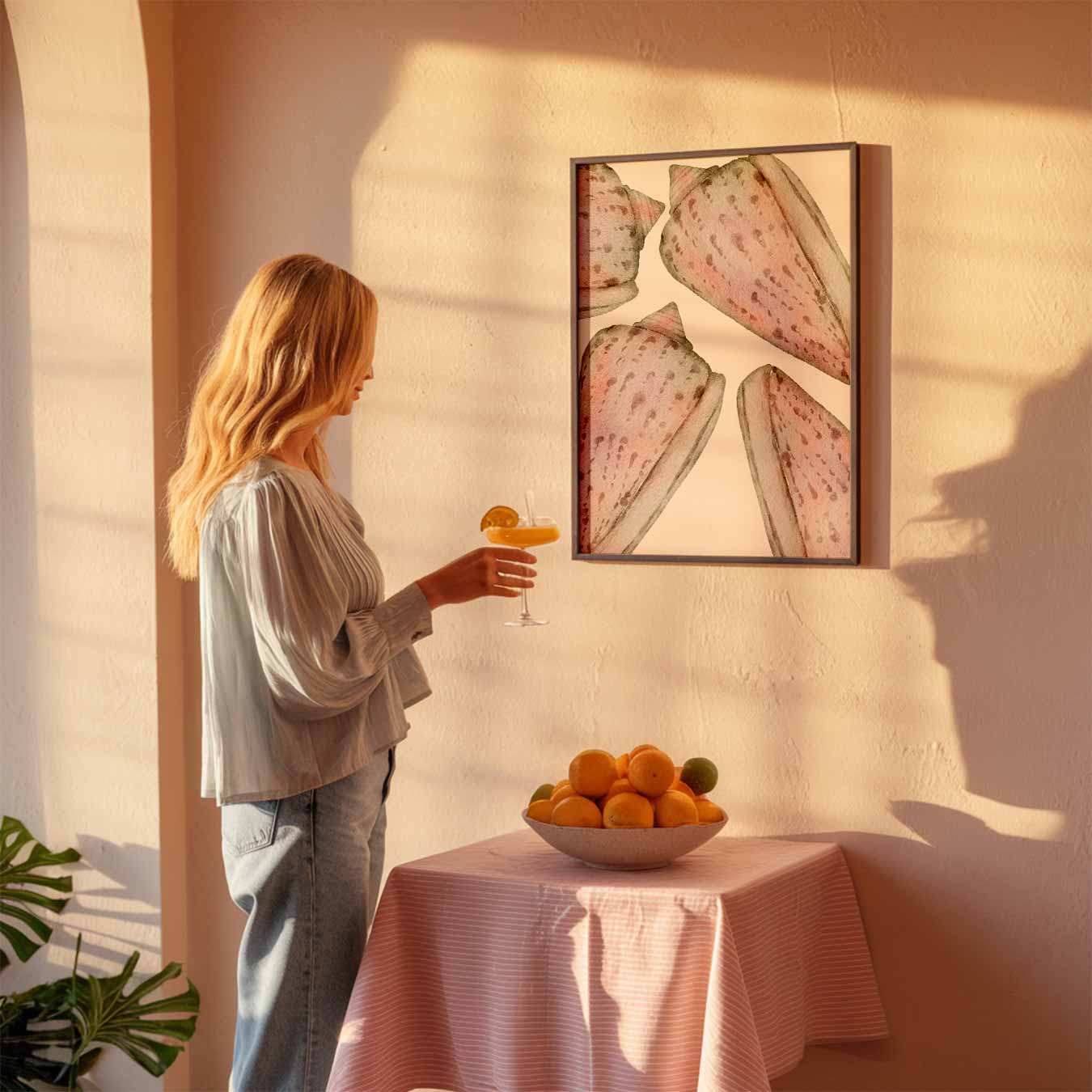 Beige Schelpen Poster-WallArtistic