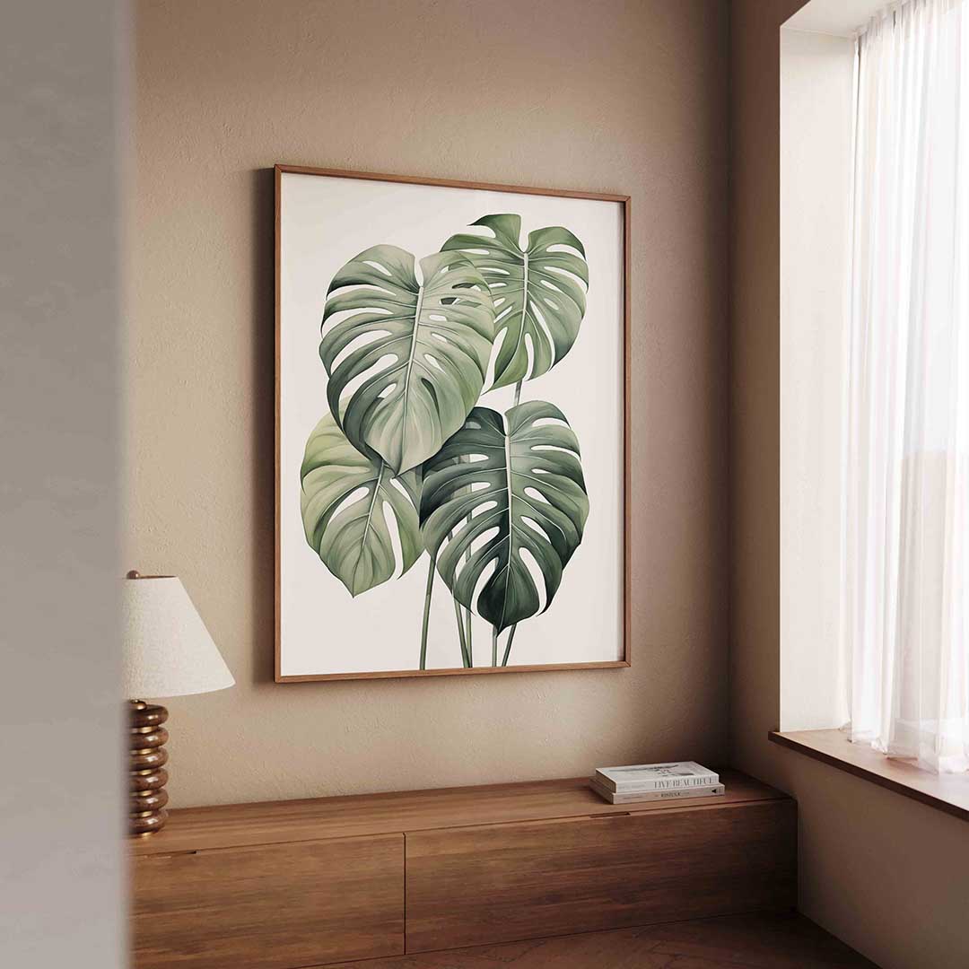 Monstera bladeren Poster