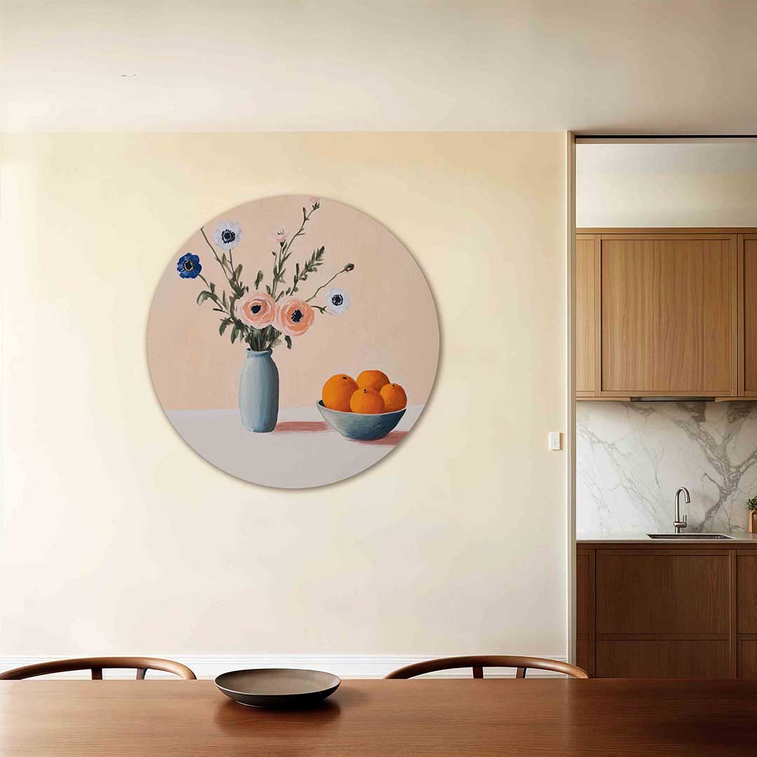 Bloemen en fruit Muurcirkel