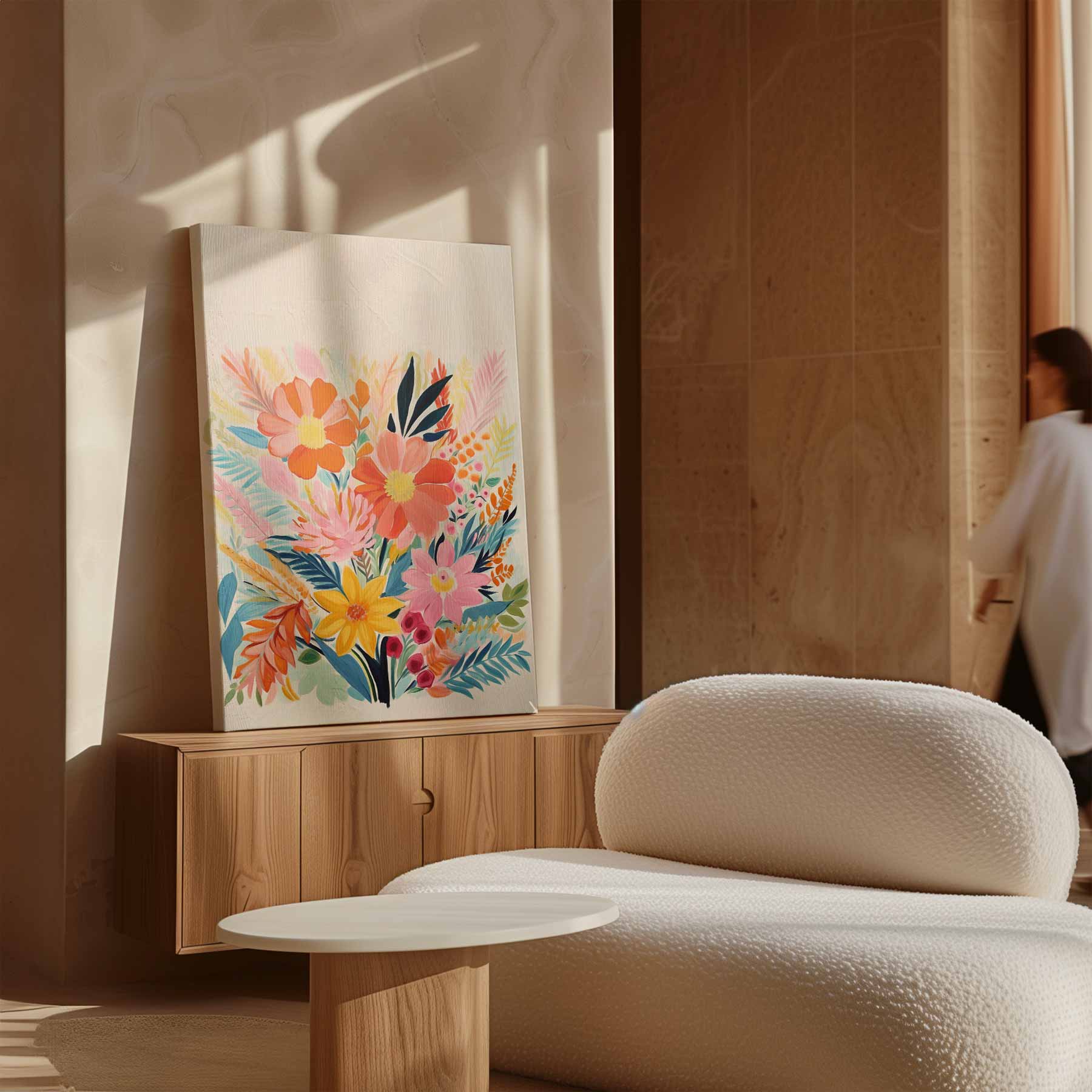 Kleurrijke Bloemenpracht Kunstwerk-canvas-dibond-plexiglas-wanddecoratie-WallArtistic