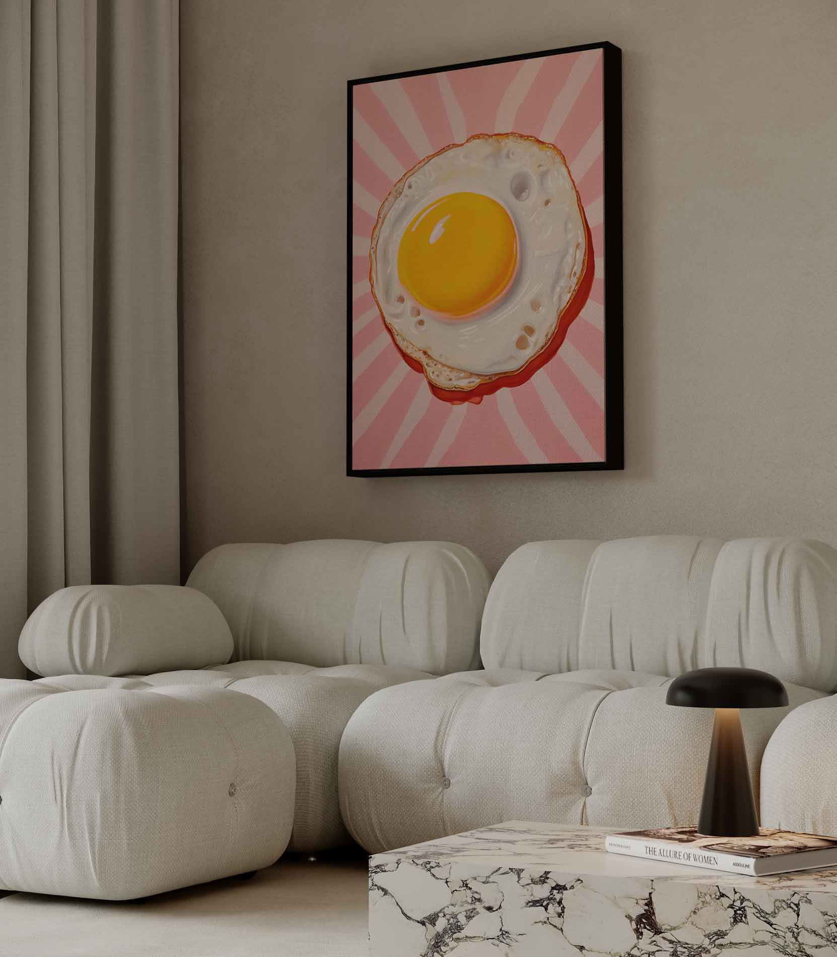 Stralende Spiegelei Boost Kunstwerk-canvas-dibond-plexiglas-wanddecoratie-WallArtistic