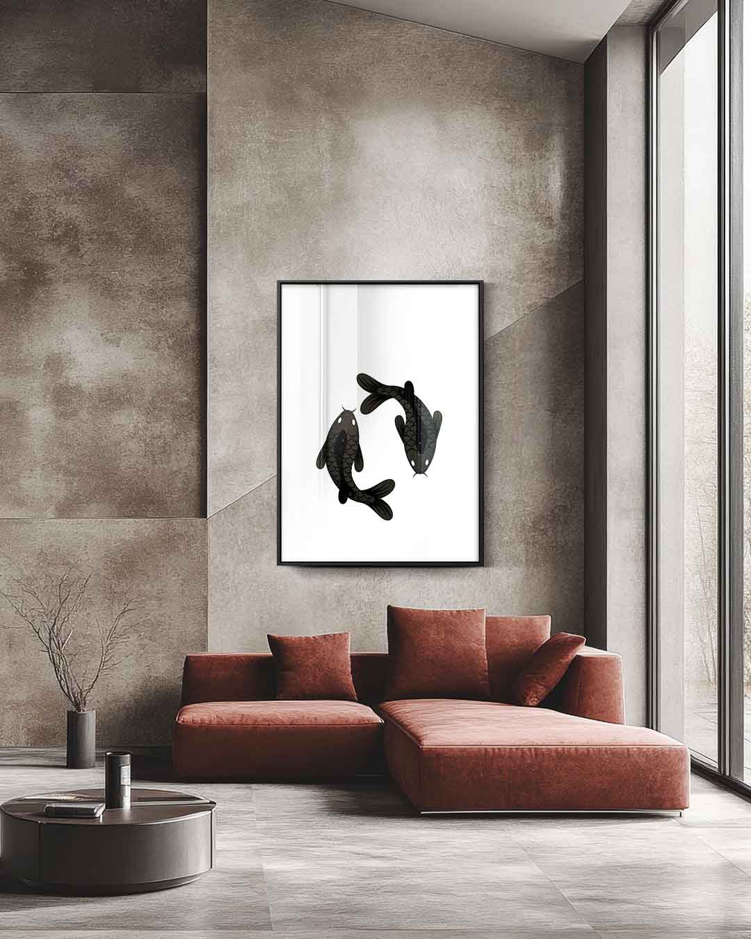 Yin Yang Koi Kunstwerk-canvas-dibond-plexiglas-wanddecoratie-WallArtistic