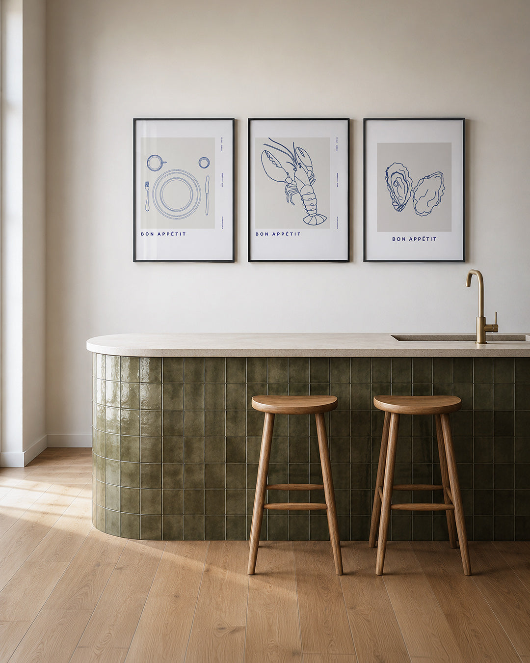 Eetset lijnenspel Posterset