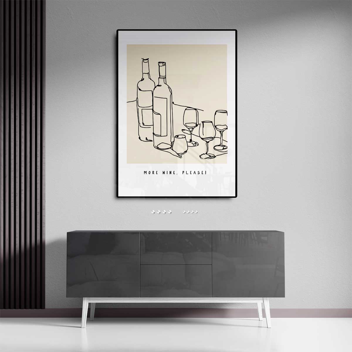 Lijntekening Wijnavondje Kunstwerk-canvas-dibond-plexiglas-wanddecoratie-WallArtistic