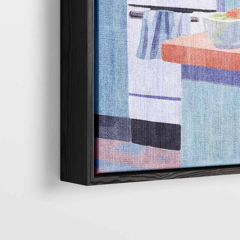 Kleurrijke Keukenidylle Kunstwerk-canvas-dibond-plexiglas-wanddecoratie-WallArtistic