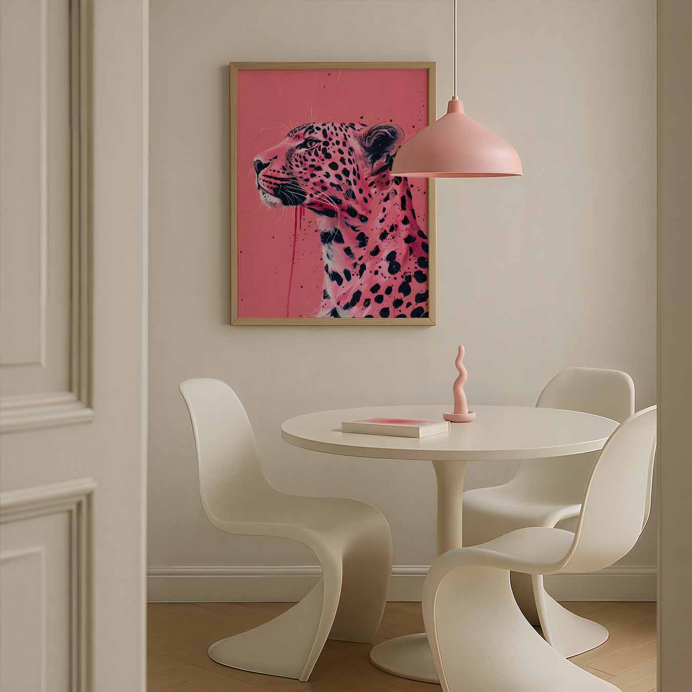 Stijlvolle Luipaard in Roze Poster