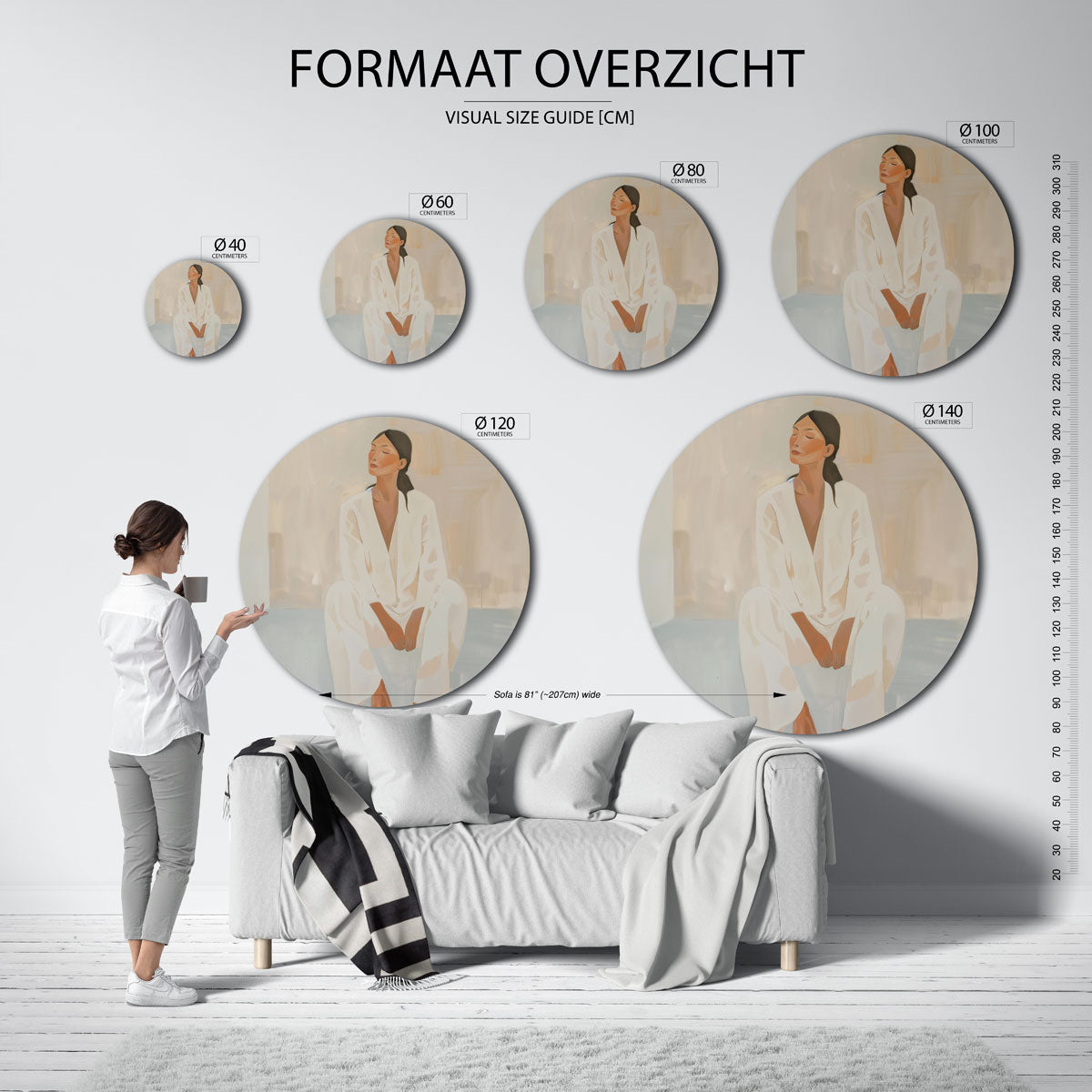 Zittende vrouw Muurcirkel