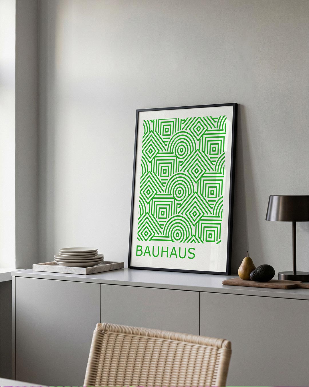 Groene lijnpatronen Poster