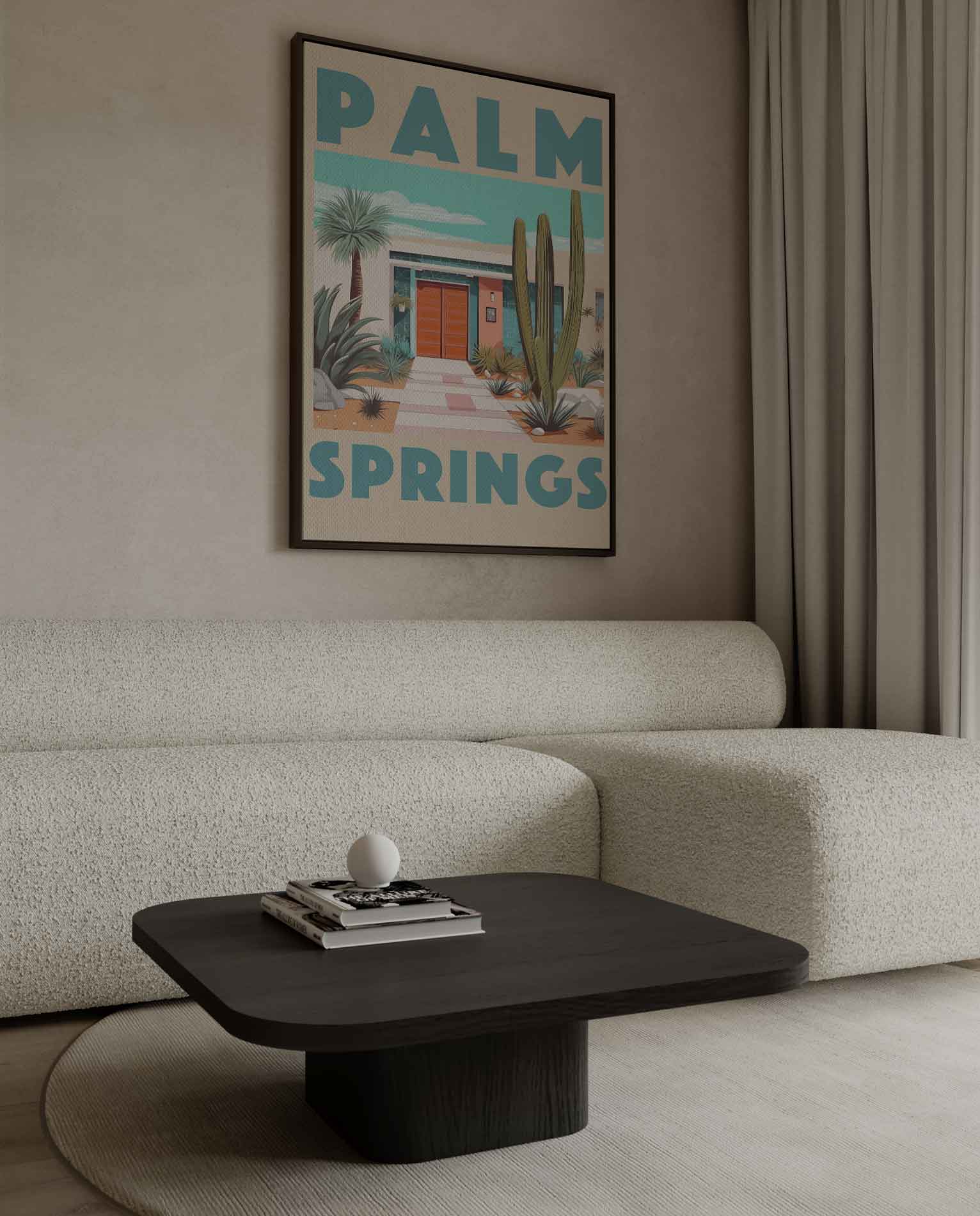 Palm Springs Retro Kunstwerk-canvas-dibond-plexiglas-wanddecoratie-WallArtistic