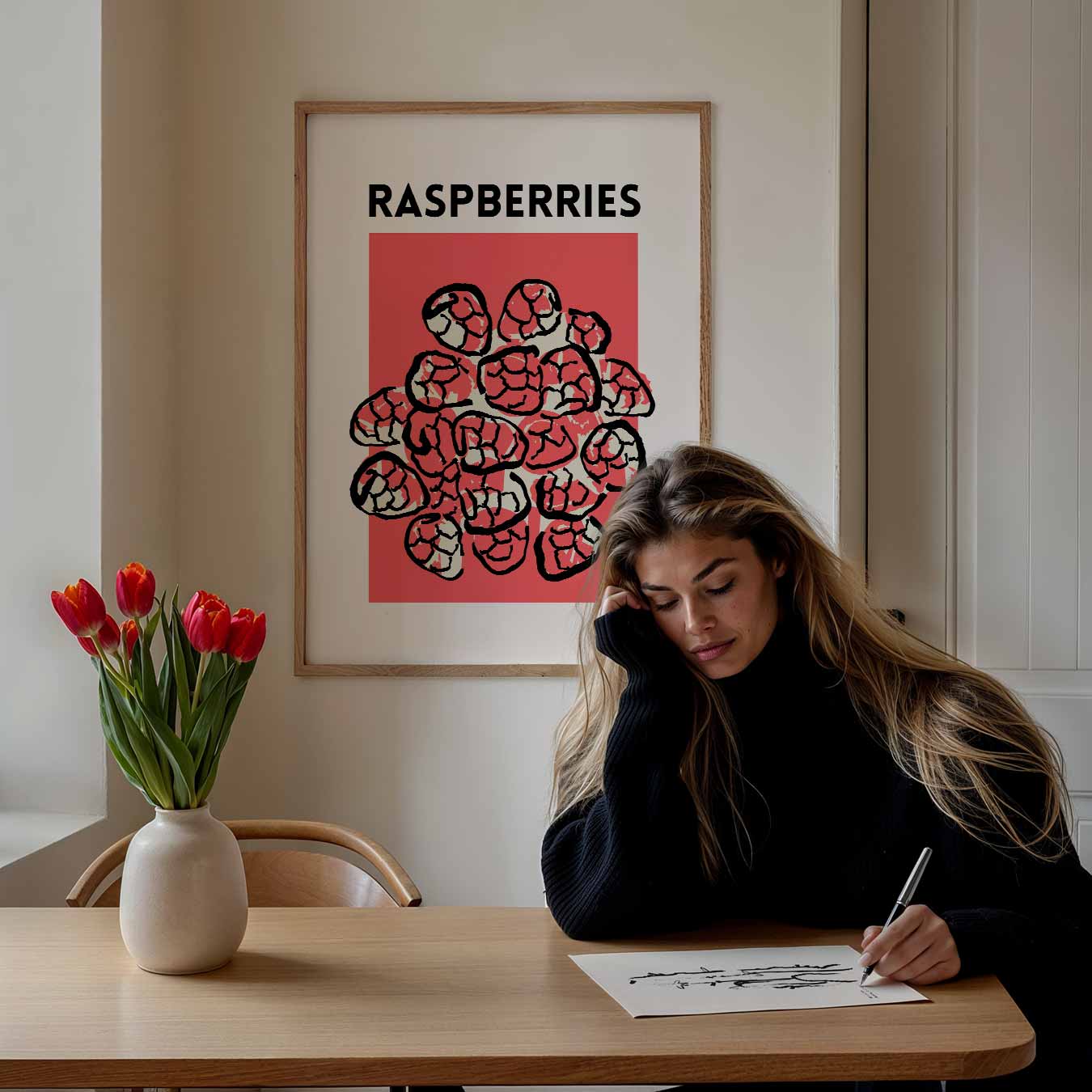 Frisse Frambozen Illustratieposter