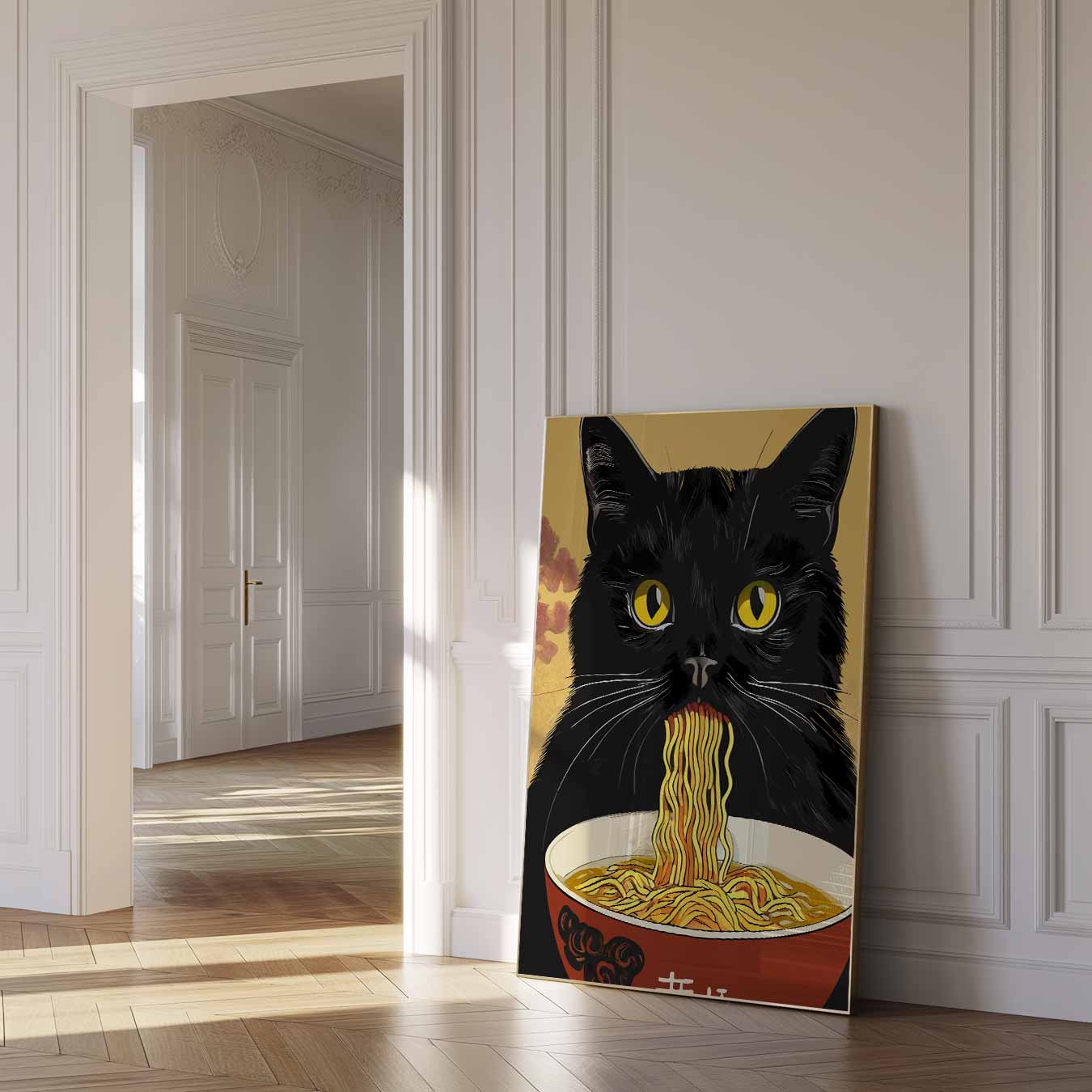 Noodle Cat Art Poster-WallArtistic