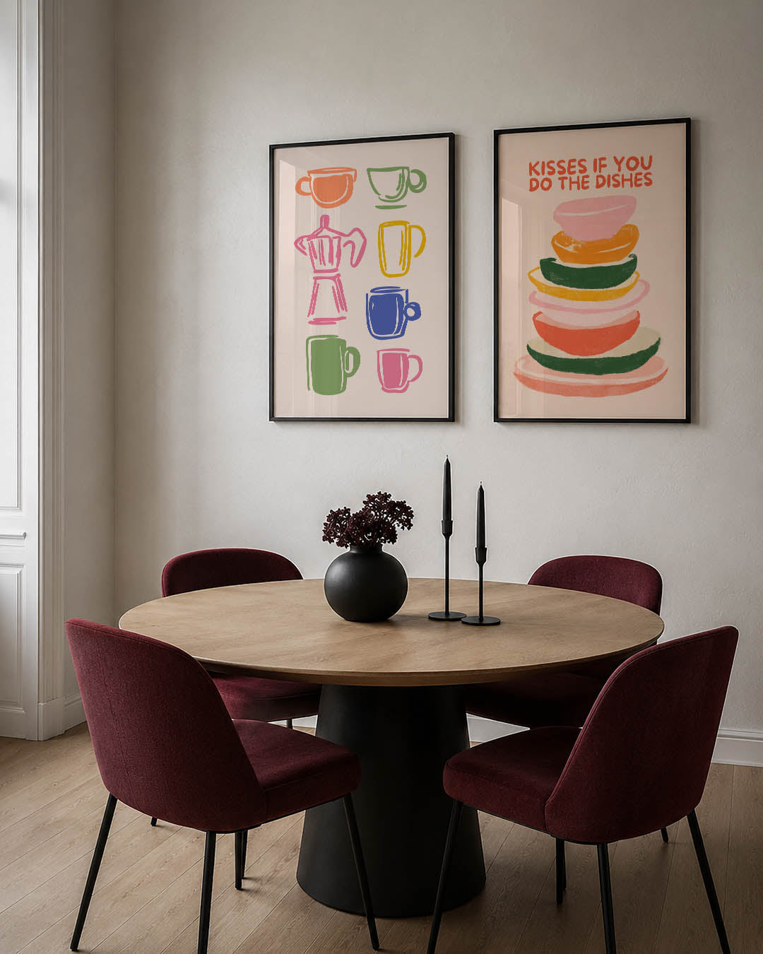 Kleurrijke kopjes Posterset