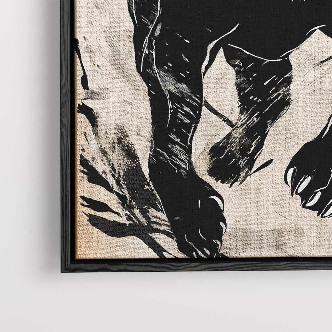 Wilde Zwarte Panter Kunstwerk Kunstwerk-canvas-dibond-plexiglas-wanddecoratie-WallArtistic