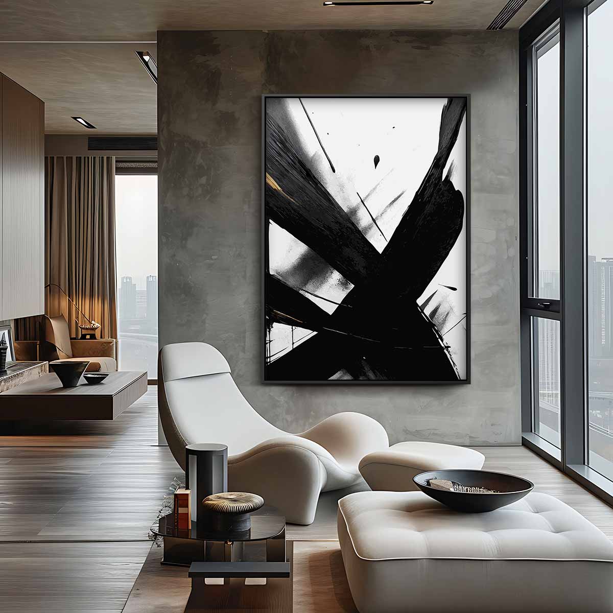 Abstracte Expressie Kunstwerk-canvas-dibond-plexiglas-wanddecoratie-WallArtistic