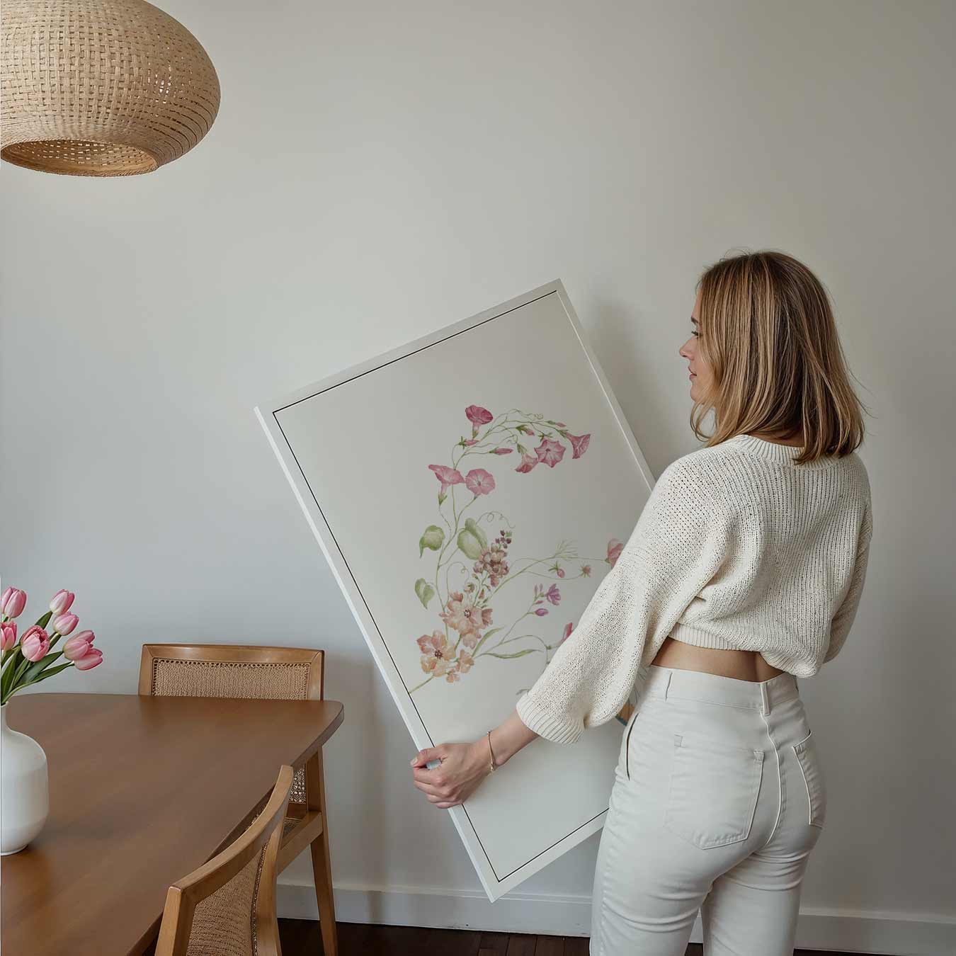 Vlinder en Bloemen Prachtposter-WallArtistic