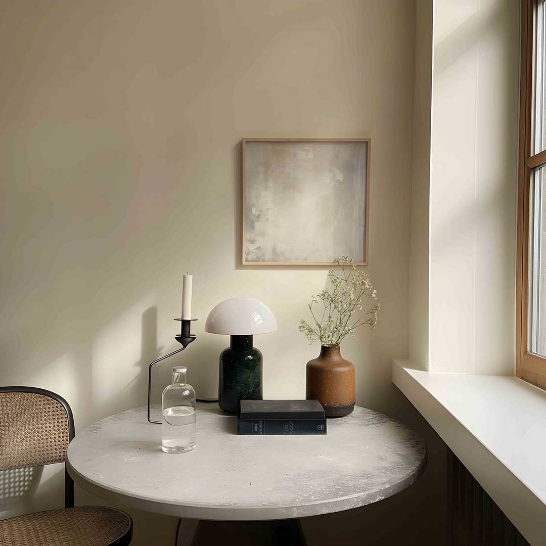 Abstracte beige en grijze Poster