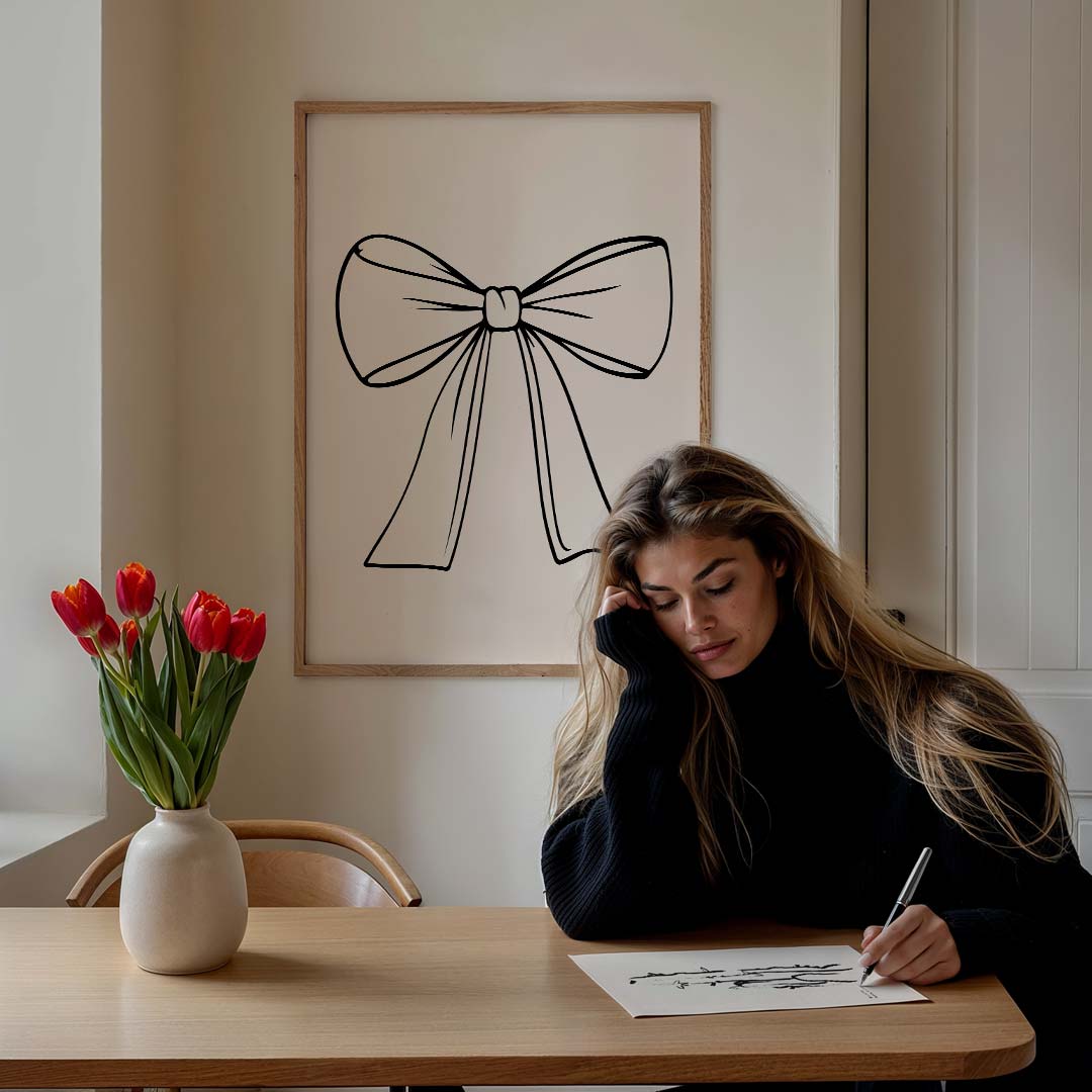 Elegante Strik Illustratie Poster-WallArtistic
