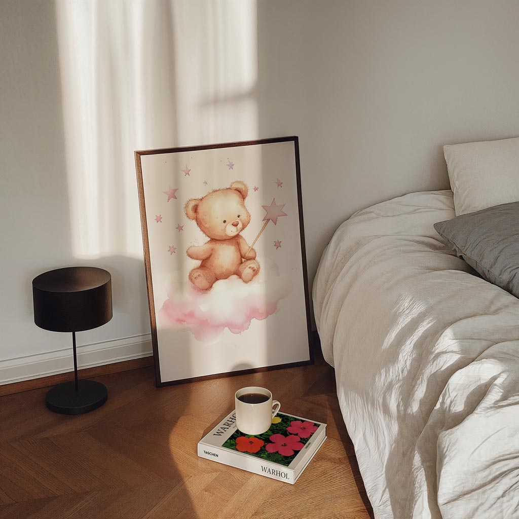 Dromerige Teddybeer Wanddecoratie Poster-WallArtistic