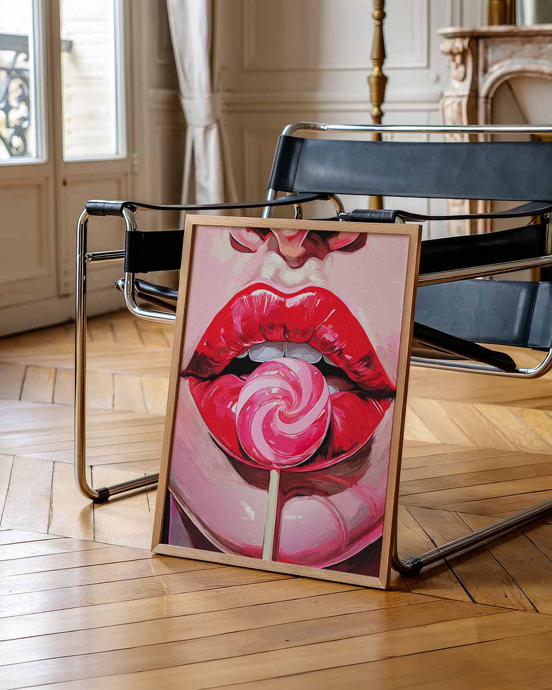 Pop Art Lippen met Lolly Poster