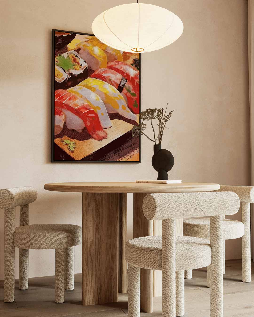 Kleurrijke Sushi Illustratie Kunstwerk-canvas-dibond-plexiglas-wanddecoratie-WallArtistic