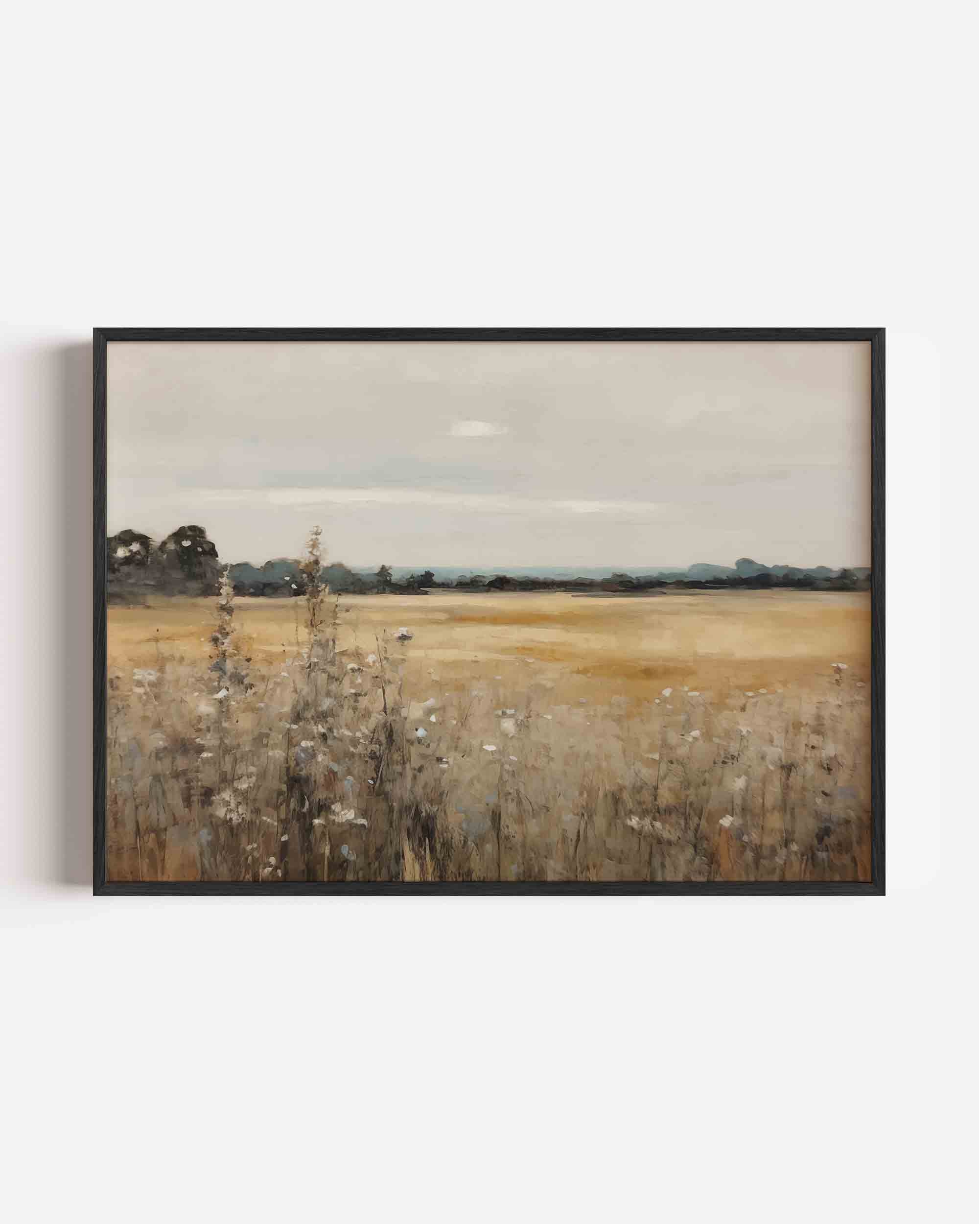 Landschap met veld en bomen Poster